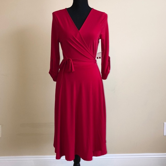 Beautiful Red Wrap Dress. Dress up or down. - Picture 2 of 5